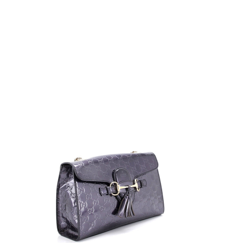 Emily Chain Flap Bag Guccissima Patent