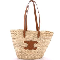 Triomphe Basket Shoulder Bag Raffia With