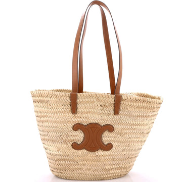 Triomphe Basket Shoulder Bag Raffia With