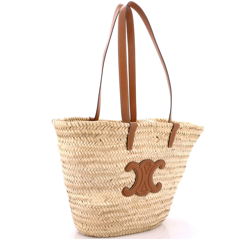 Triomphe Basket Shoulder Bag Raffia With