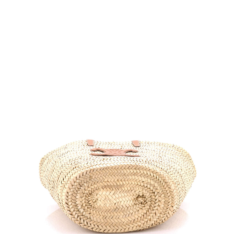 Triomphe Basket Shoulder Bag Raffia With