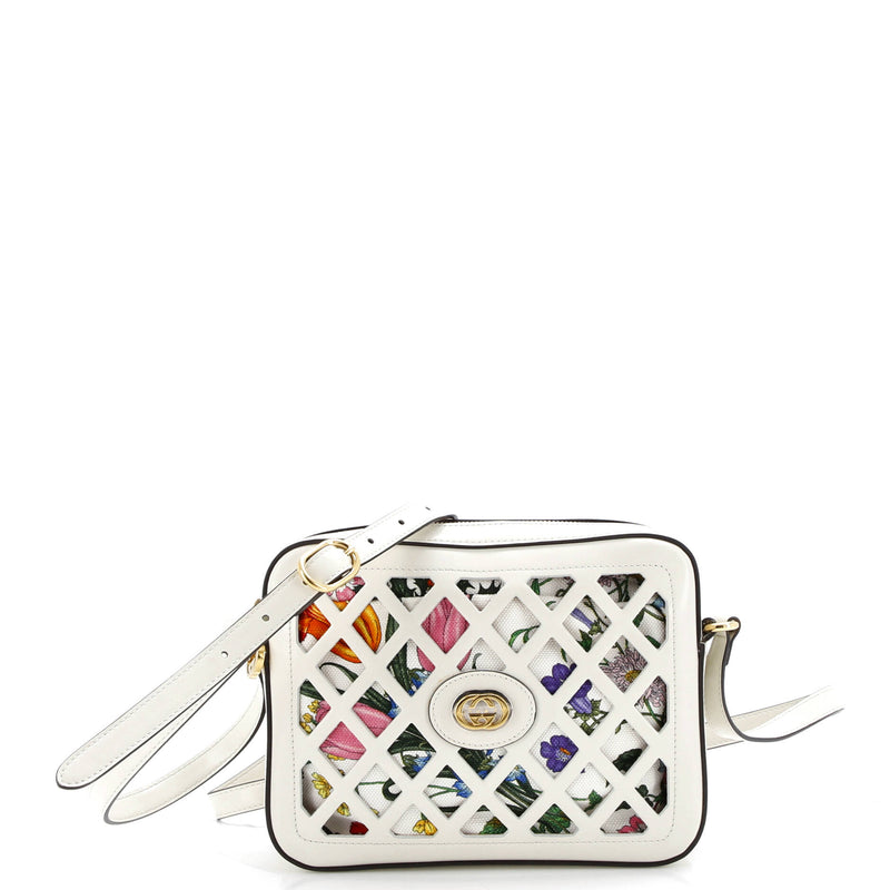 Camera Crossbody Bag Cutout Leather With