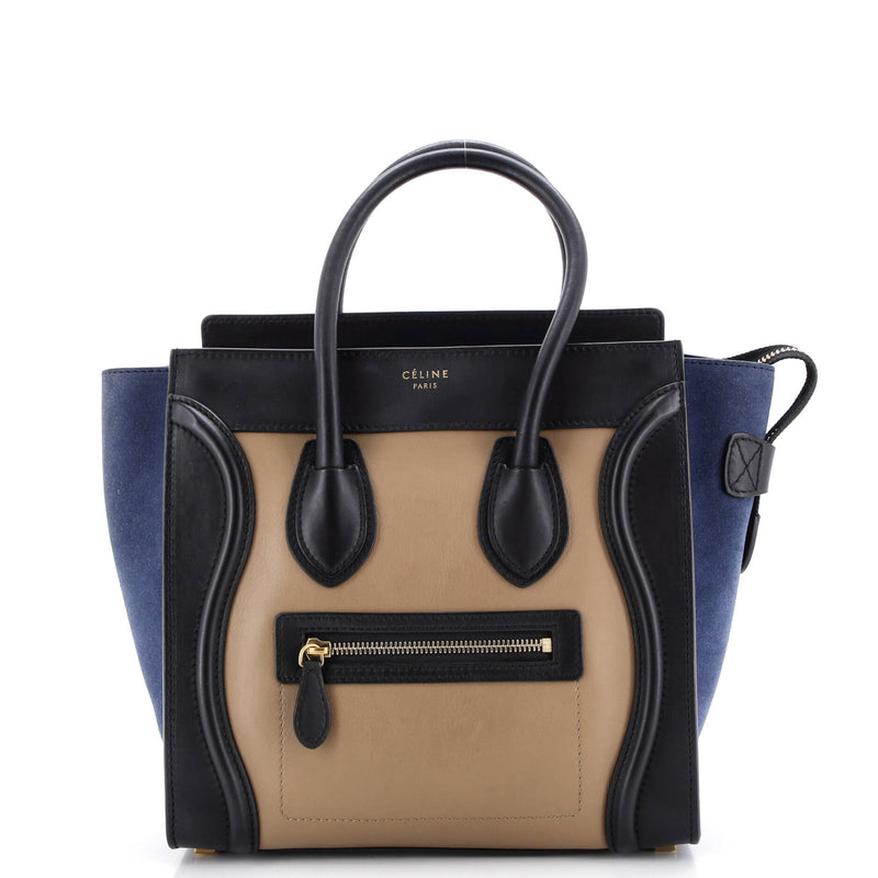 Tricolor Luggage Bag Leather Micro