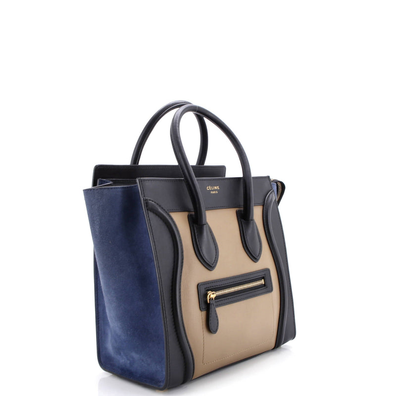 Tricolor Luggage Bag Leather Micro
