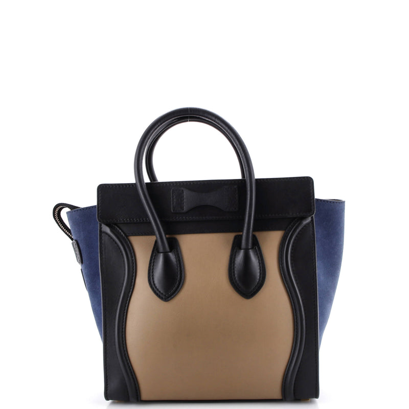 Tricolor Luggage Bag Leather Micro