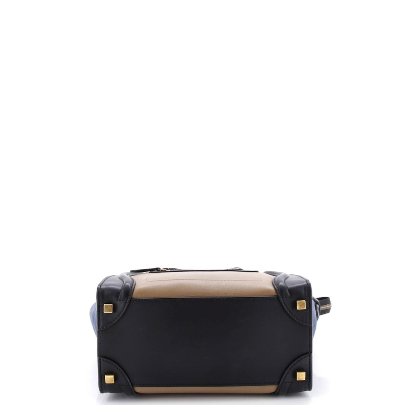 Tricolor Luggage Bag Leather Micro