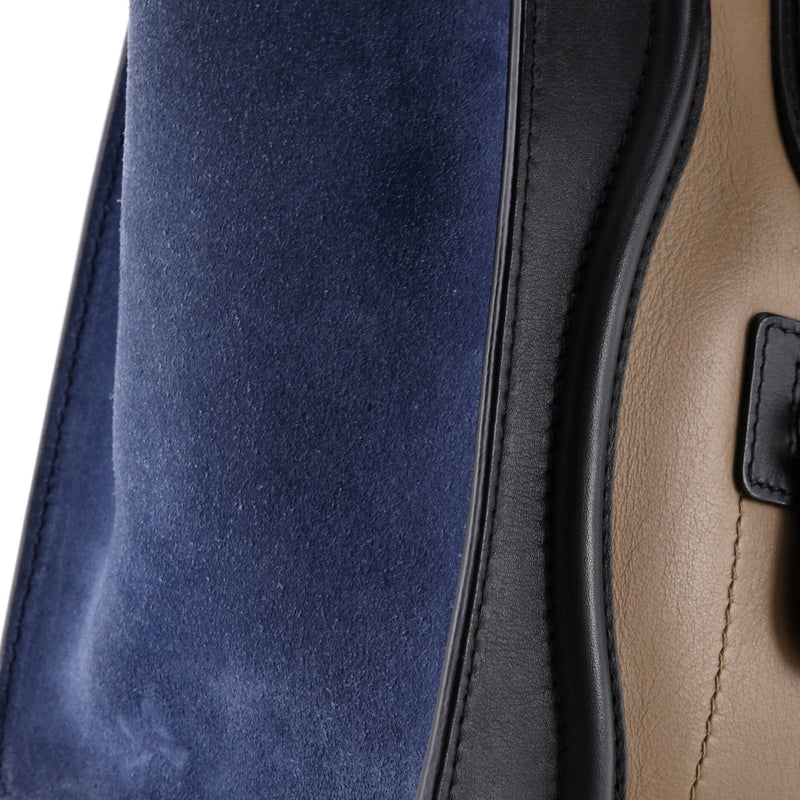 Tricolor Luggage Bag Leather Micro