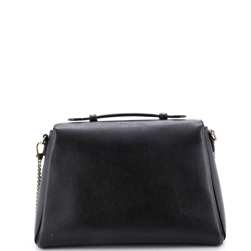 Interlocking Top Handle Bag Leather