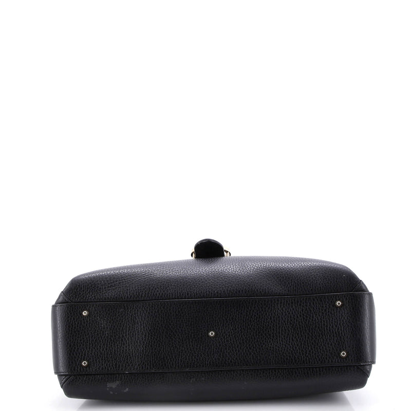 Interlocking Top Handle Bag Leather