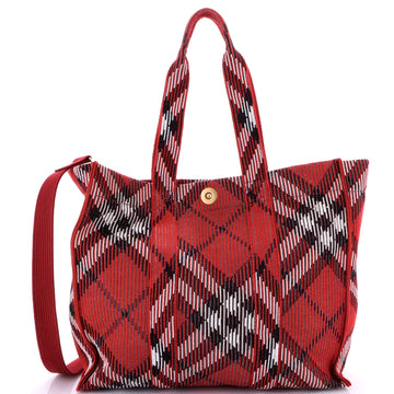 Shopper Tote Knit Check Jacquard Medium