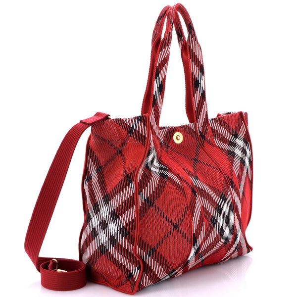 Shopper Tote Knit Check Jacquard Medium