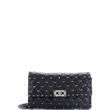 Rockstud Spike Wallet On Chain Quilted
