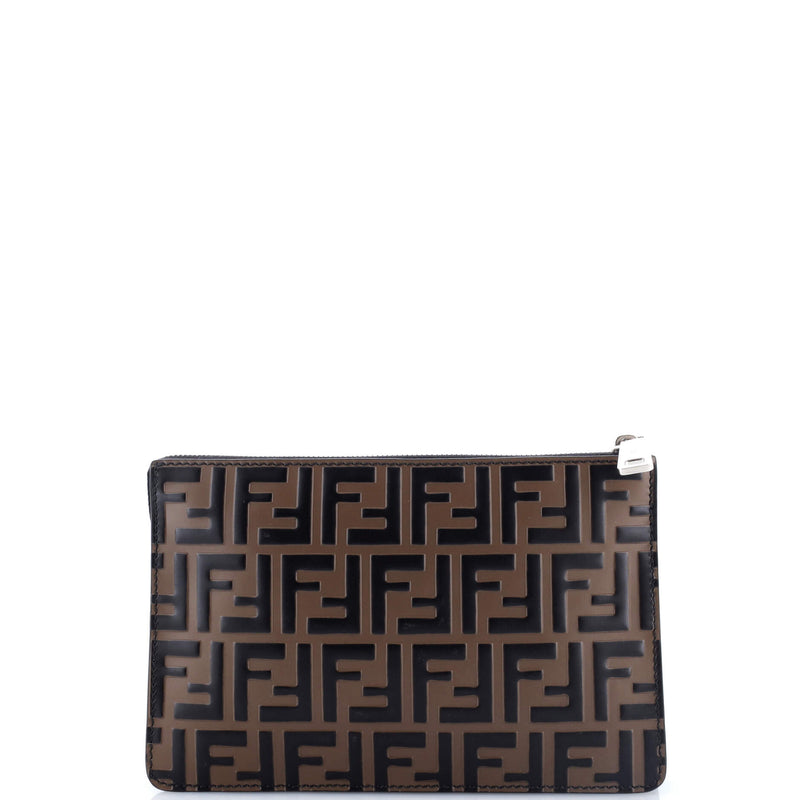 Handle Clutch Zucca Embossed Leather