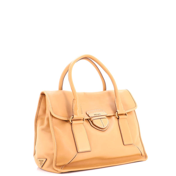 Pushlock Flap Tote Leather Large