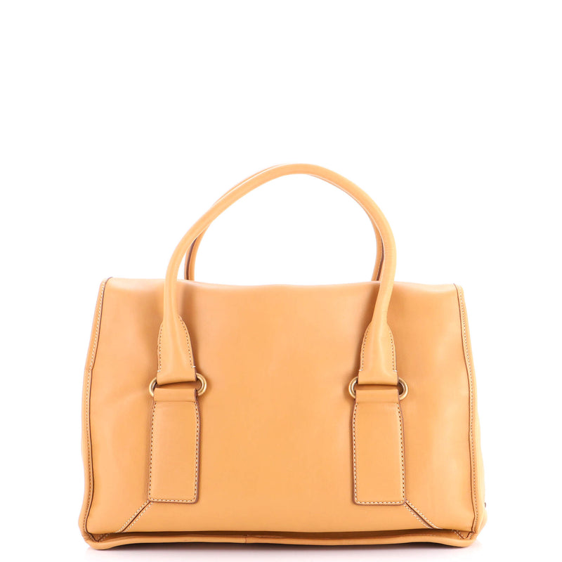Pushlock Flap Tote Leather Large