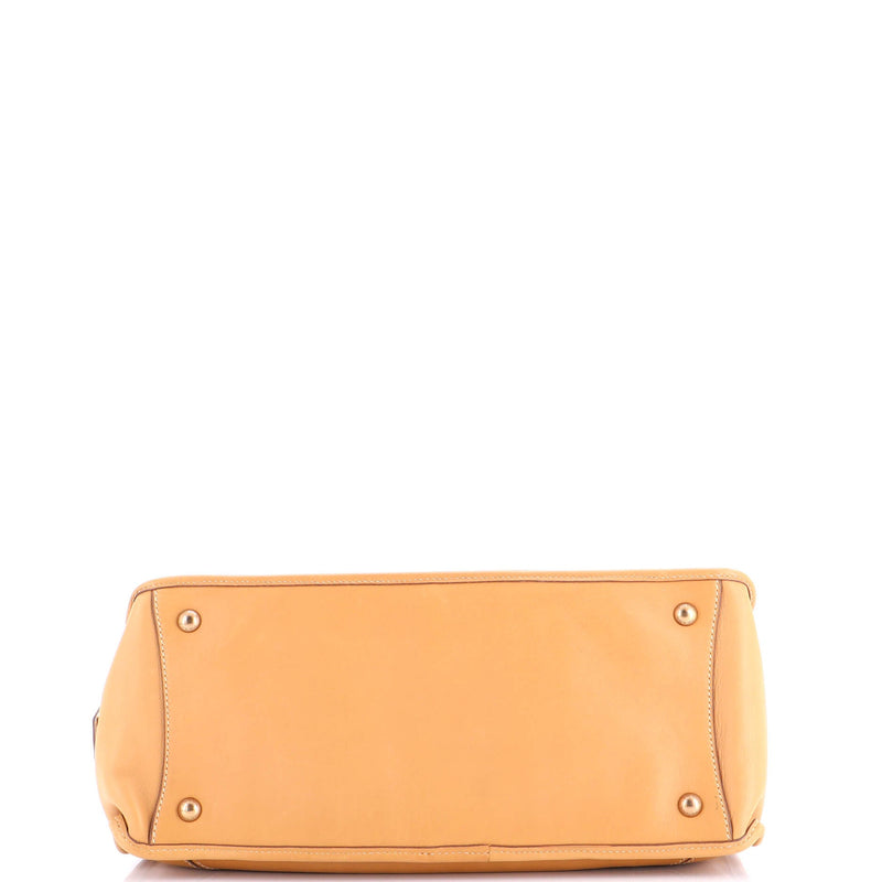 Pushlock Flap Tote Leather Large