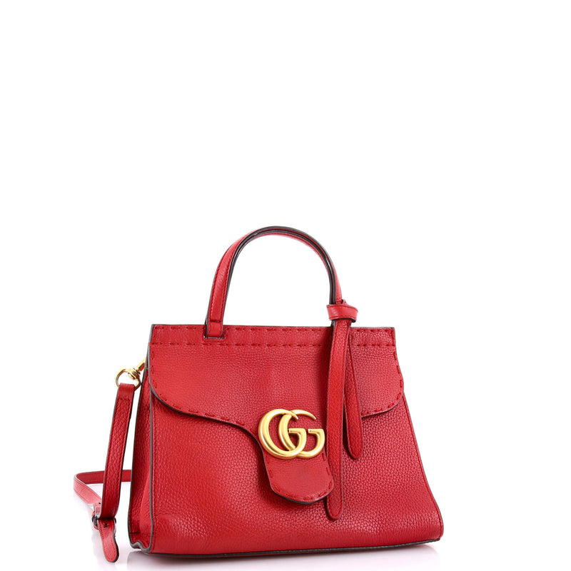 Gg Marmont Top Handle Bag Leather Mini