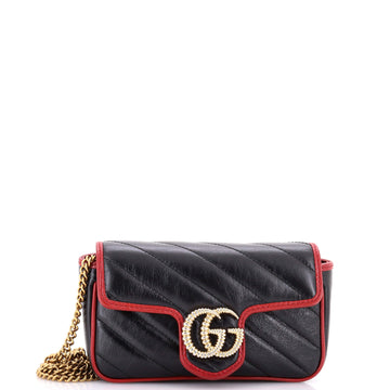 Gg Marmont Flap Bag Diagonal Quilted