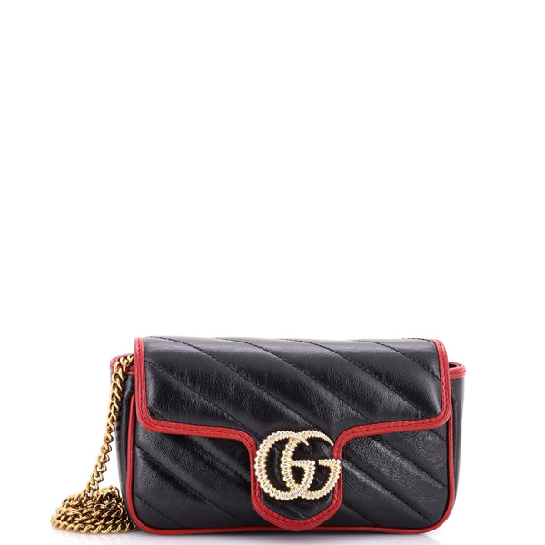 Gg Marmont Flap Bag Diagonal Quilted
