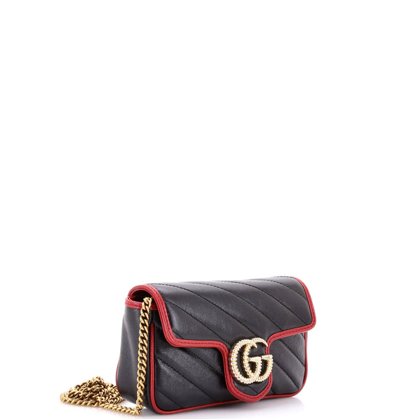 Gg Marmont Flap Bag Diagonal Quilted