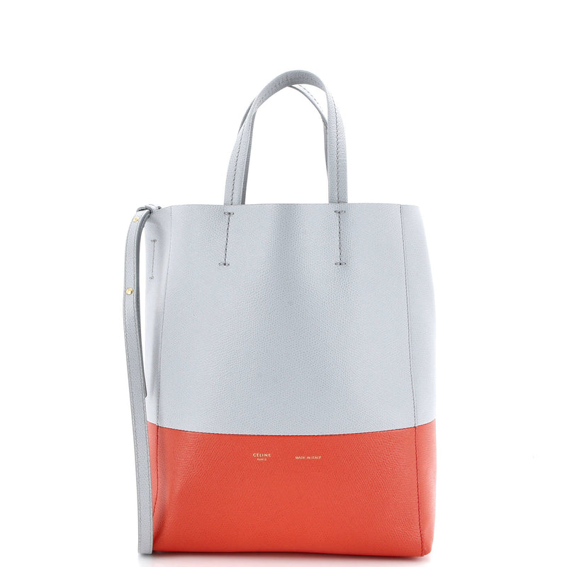 Vertical Bi-Cabas Tote Grained Calfskin