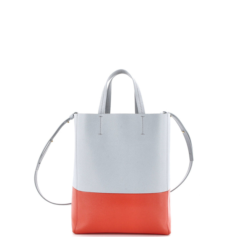 Vertical Bi-Cabas Tote Grained Calfskin