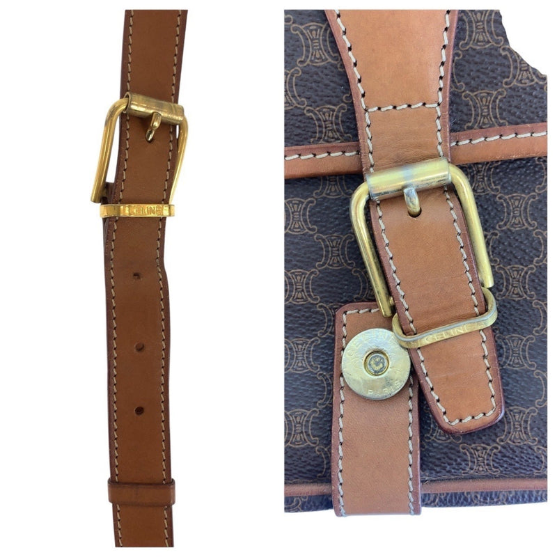Vintage Saddle Flap Shoulder Bag Macadam