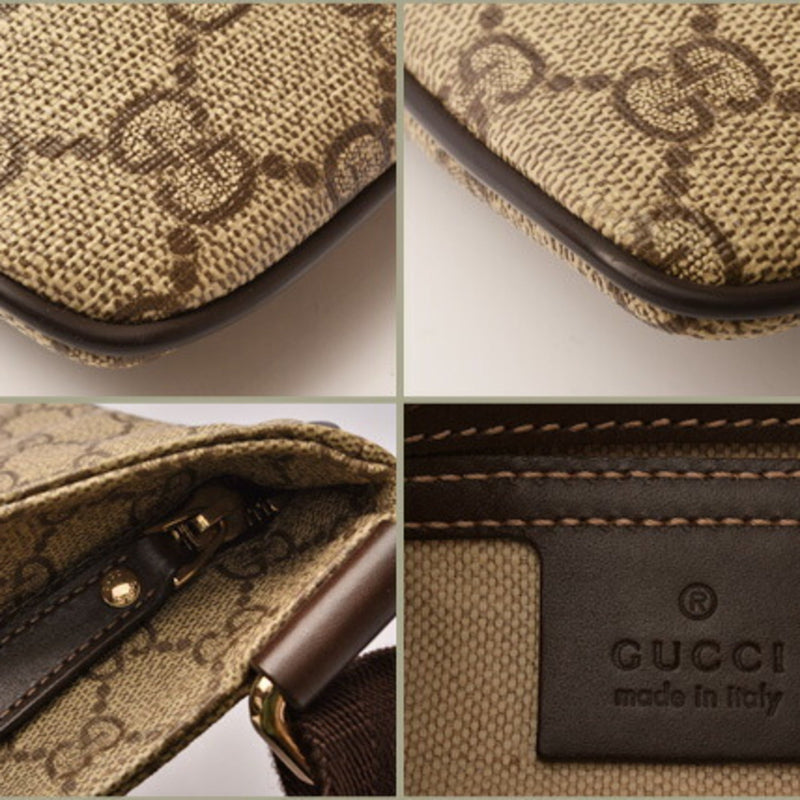 Front Zip Messenger Gg Coated Canvas
