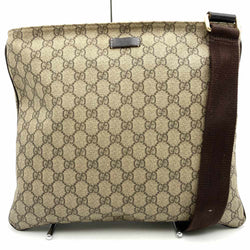 Zip Top Messenger Bag Gg Coated Canvas