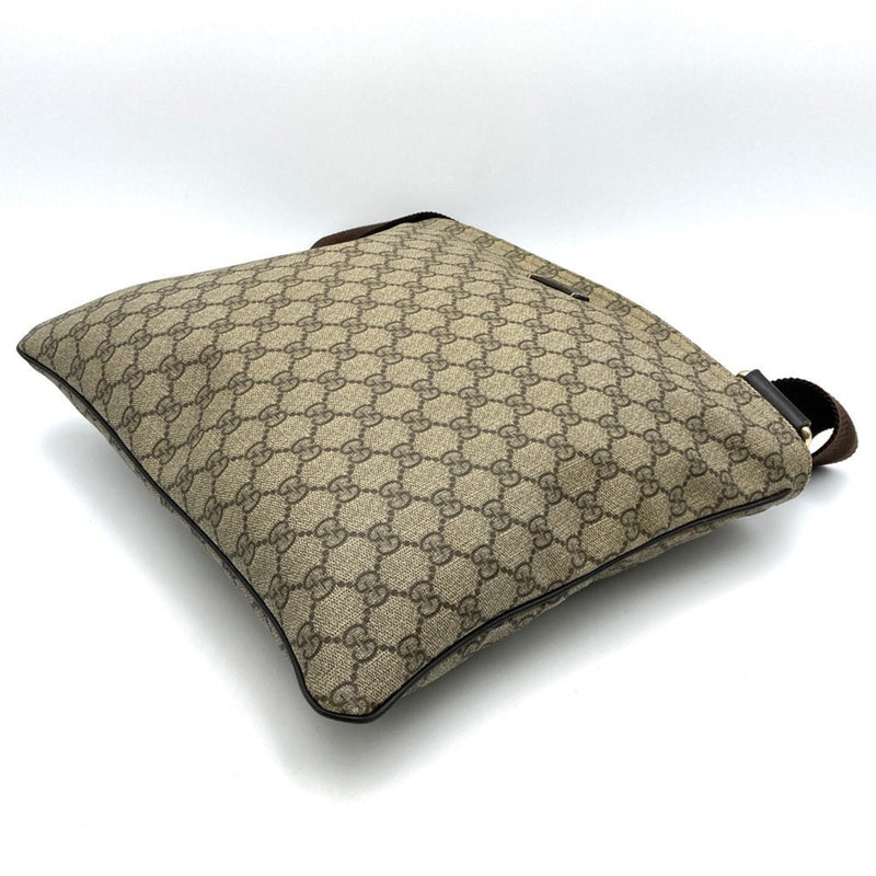Zip Top Messenger Bag Gg Coated Canvas