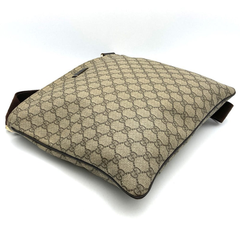 Zip Top Messenger Bag Gg Coated Canvas