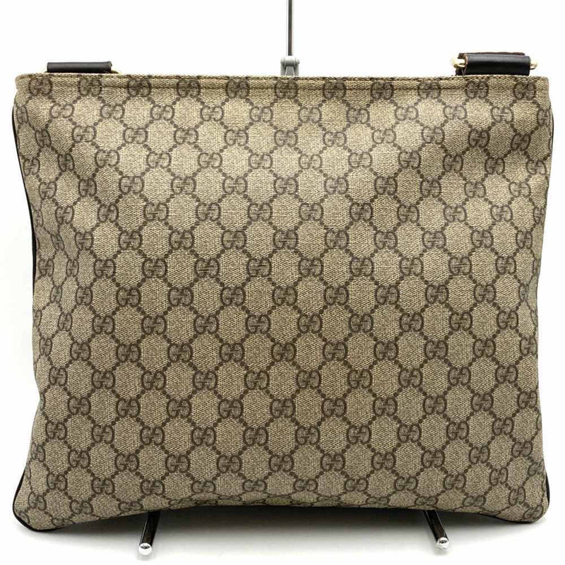 Zip Top Messenger Bag Gg Coated Canvas