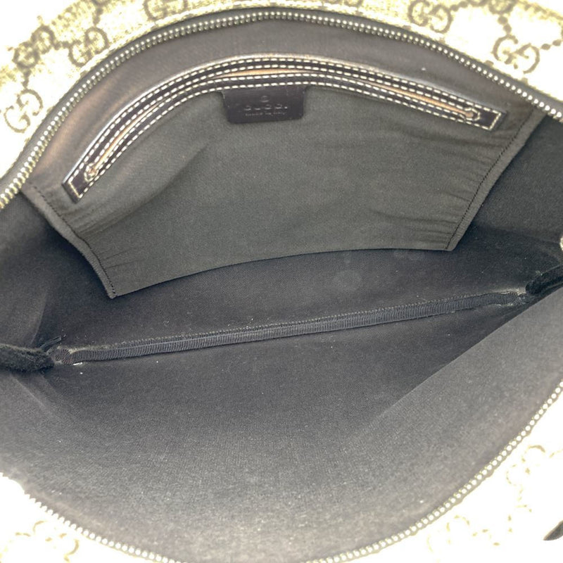Zip Top Messenger Bag Gg Coated Canvas