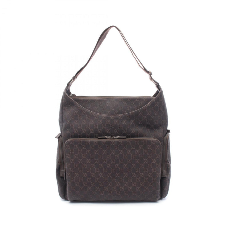 Zip Pocket Backpack Gg Coated Canvas