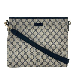 Zip Top Messenger Bag Gg Coated Canvas