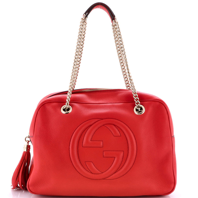 Soho Chain Zip Shoulder Bag Leather