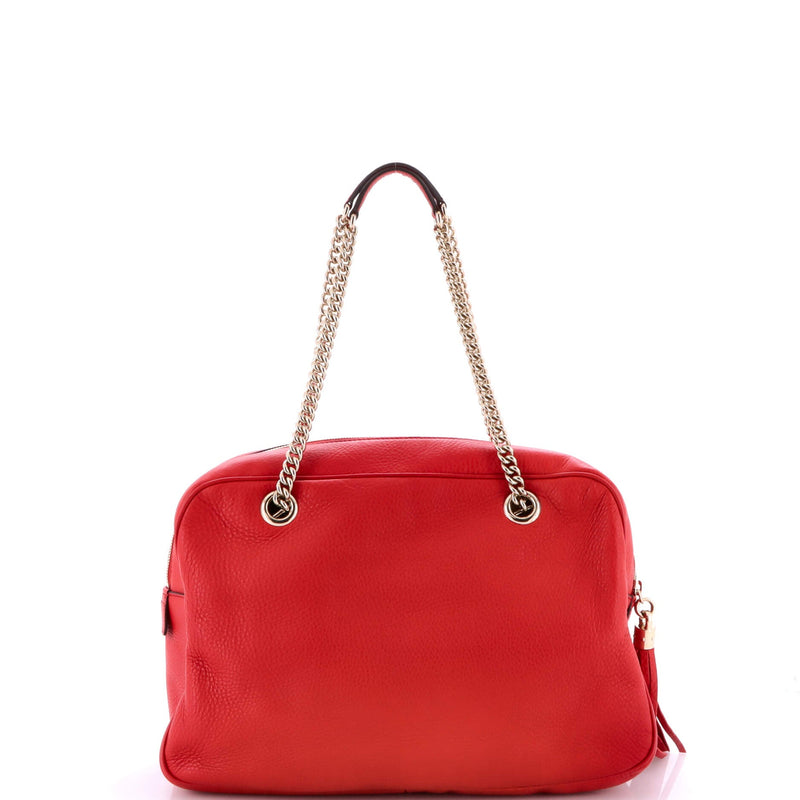 Soho Chain Zip Shoulder Bag Leather