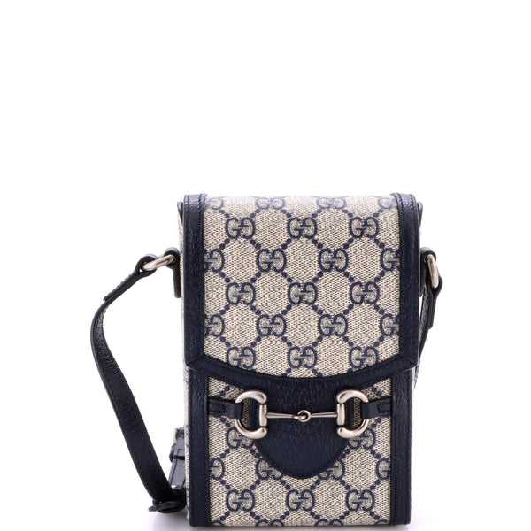 Horsebit Crossbody Bag Gg Coated Canvas