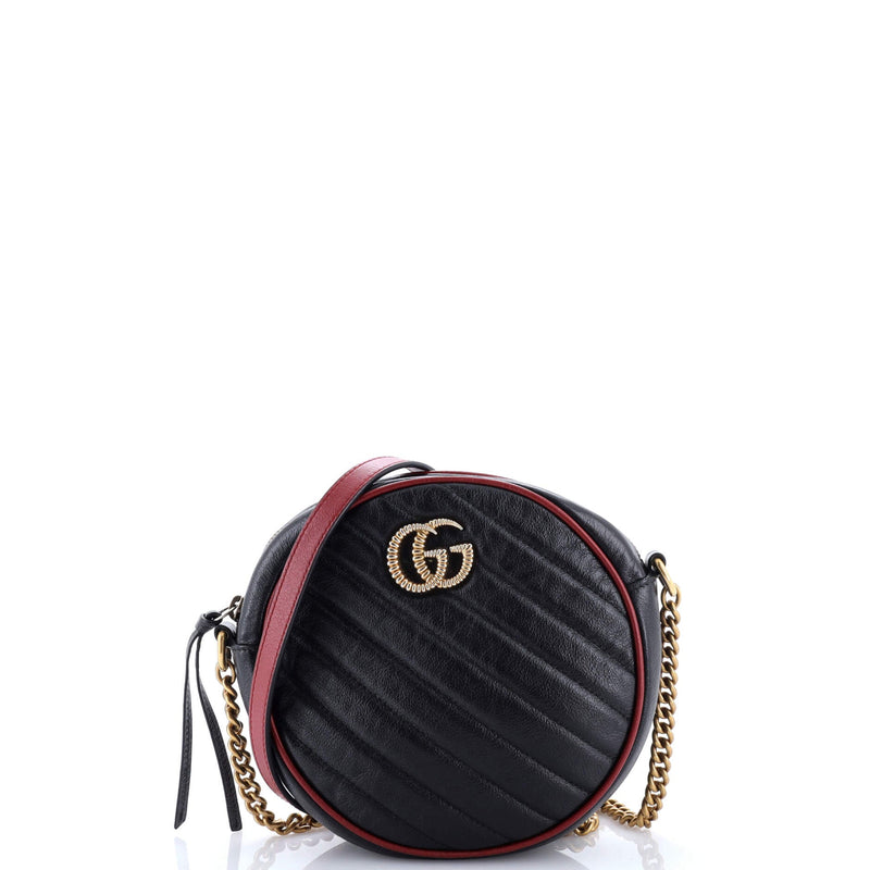 Gg Marmont Round Shoulder Bag Diagonal