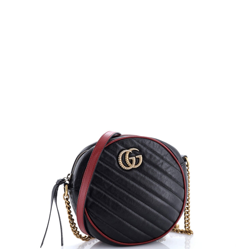 Gg Marmont Round Shoulder Bag Diagonal