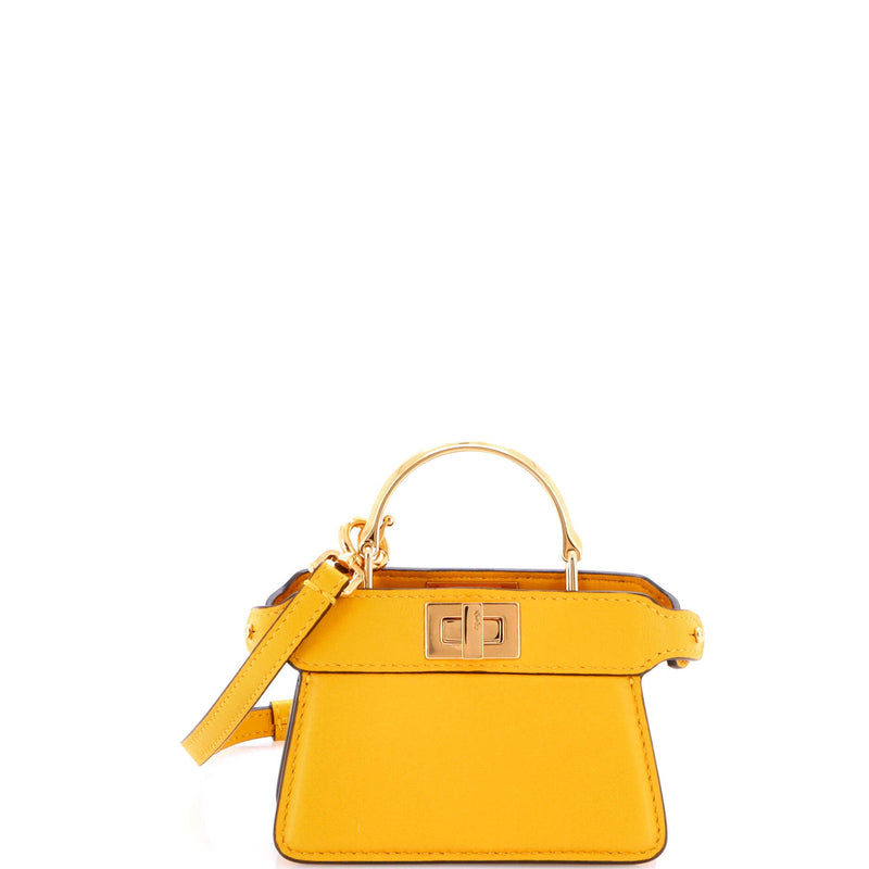 Maxi Handle Peekaboo Bag Leather Nano