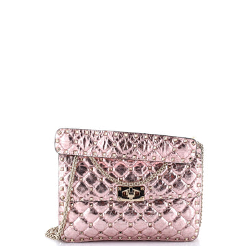 Rockstud Spike Flap Bag Crystal