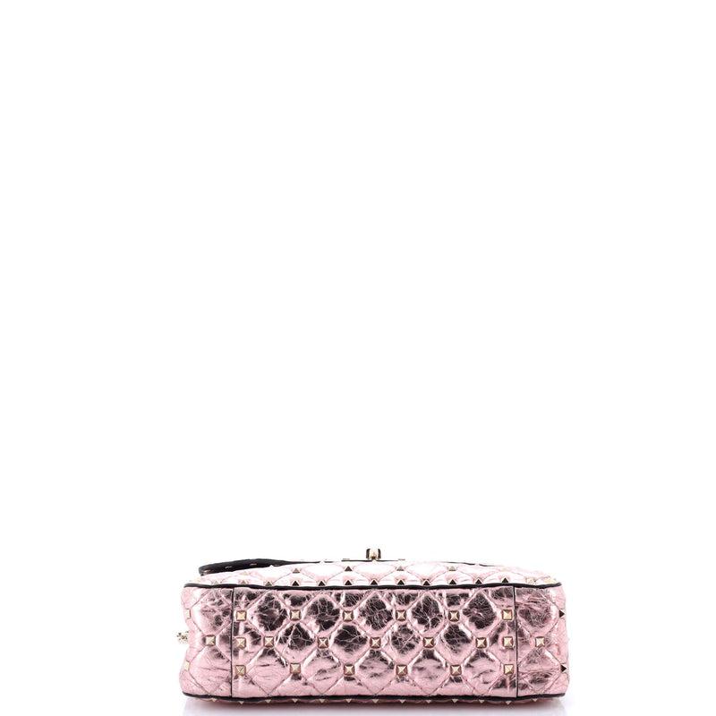 Rockstud Spike Flap Bag Crystal