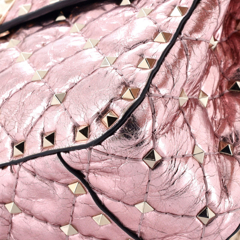 Rockstud Spike Flap Bag Crystal