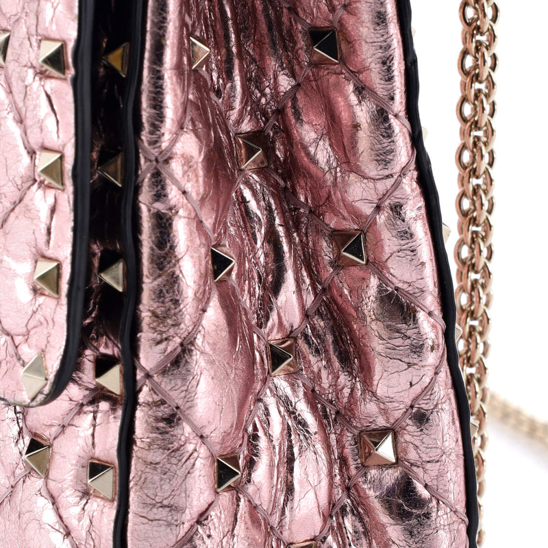 Rockstud Spike Flap Bag Crystal