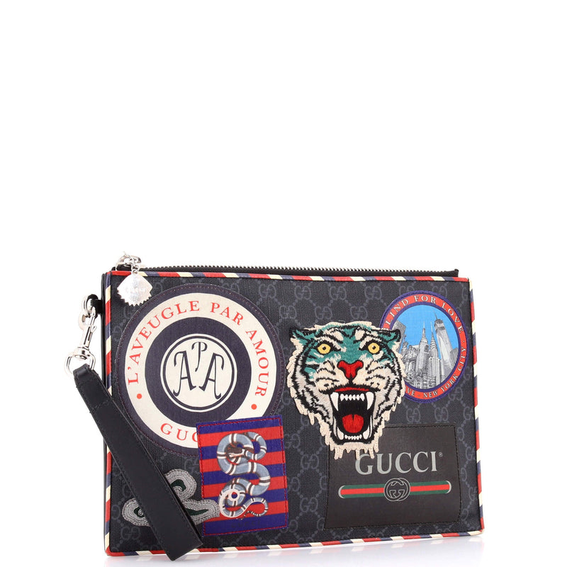 Night Courrier Pouch Gg Coated Canvas