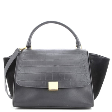 Trapeze Bag Crocodile Embossed Leather