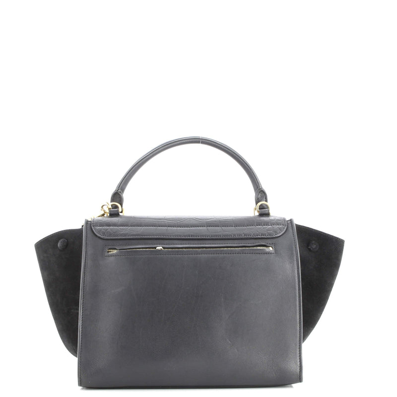 Trapeze Bag Crocodile Embossed Leather