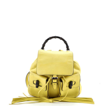 Bamboo Tassel Backpack Leather Medium