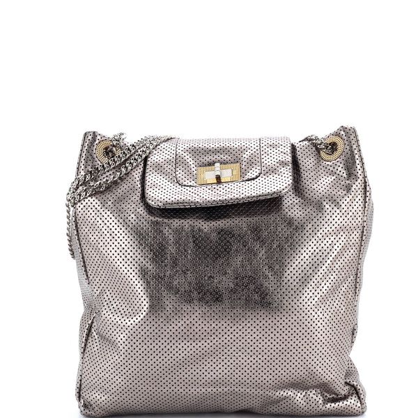 Drill Tote Perforated Leather Large